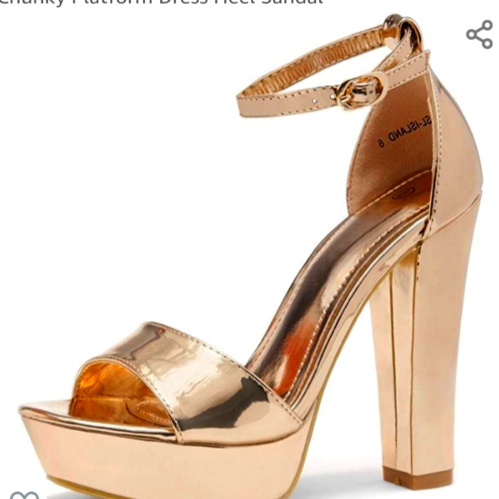 6.5 chunky heel Gold